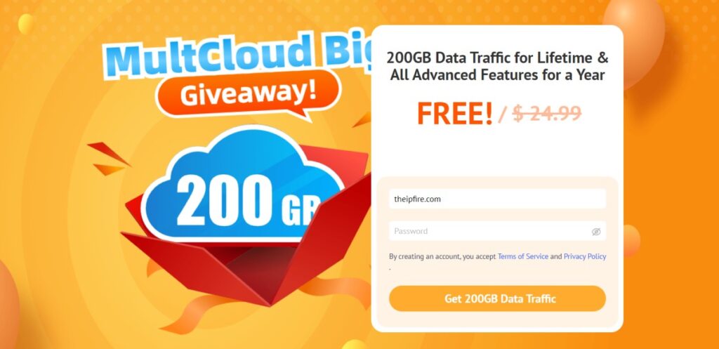 MultCloud 200GB Data Traffic