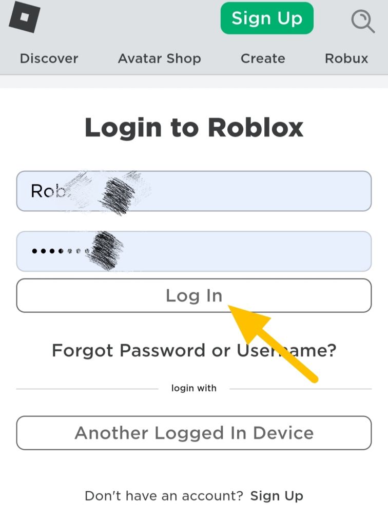 Login to your Roblox Account